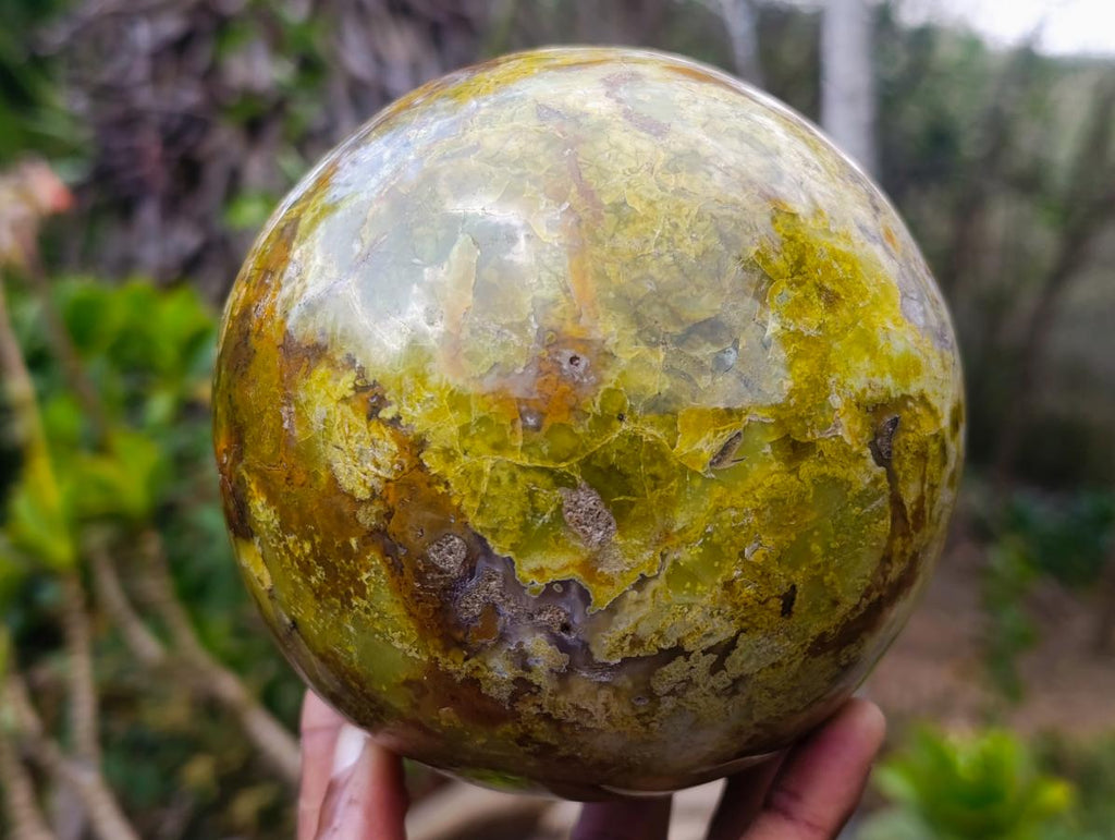 Polished XL Green Opal Sphere x 1 From Betroka, Madagascar