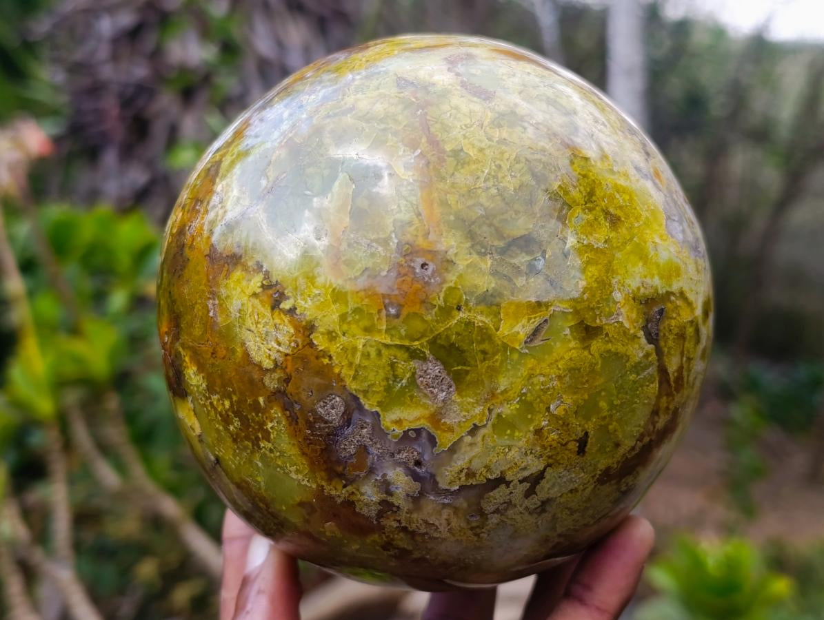 Polished XL Green Opal Sphere x 1 From Betroka, Madagascar