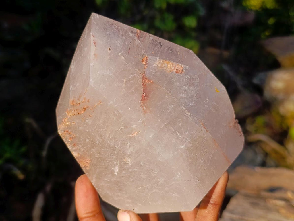 Polished Large Copper and Black Rutilated Quartz Display Crystal x 1 From Madagascar