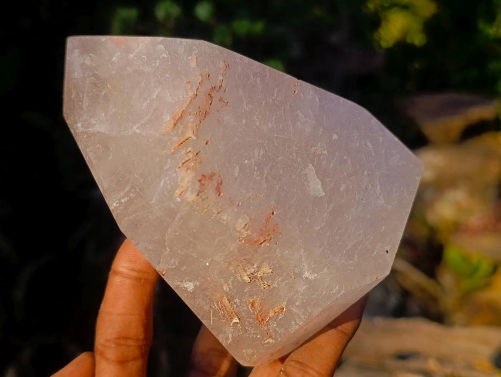 Polished Large Copper and Black Rutilated Quartz Display Crystal x 1 From Madagascar