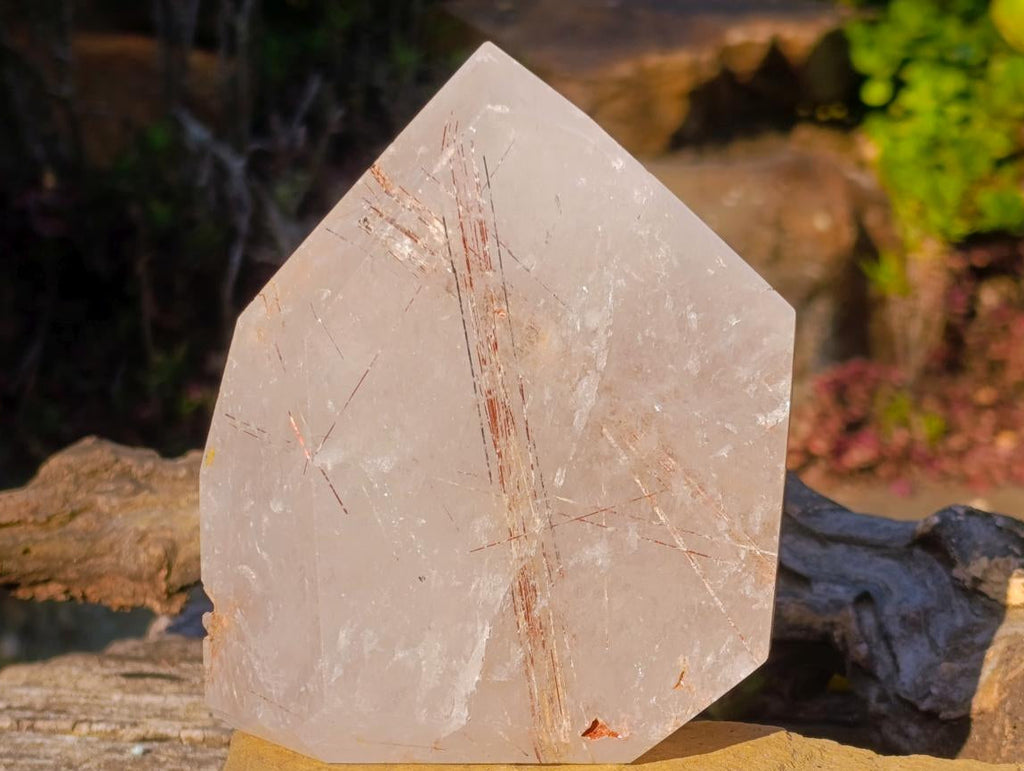 Polished Large Copper and Black Rutilated Quartz Display Crystal x 1 From Madagascar
