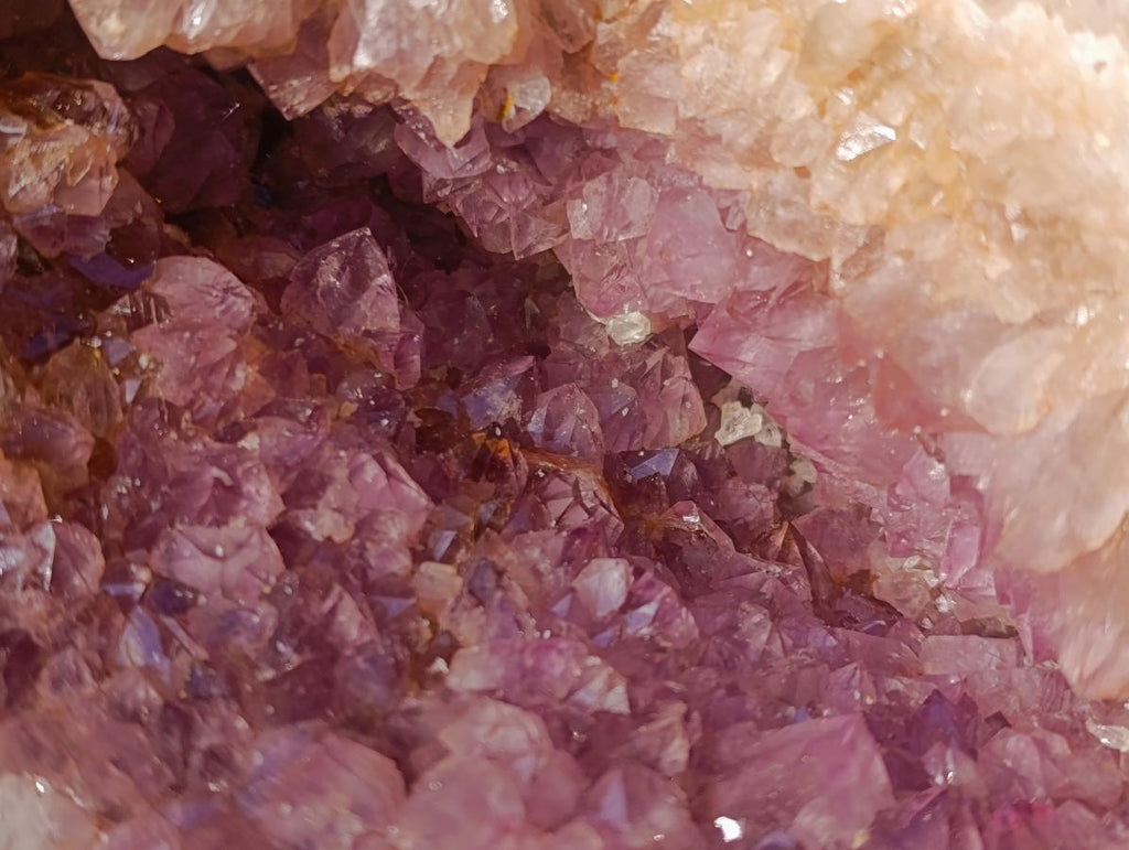 Natural Large Coral Chalcedony Geode with Crystalline Amethyst Centre x 1 From Maintirano, Madagascar