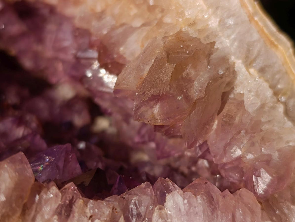 Natural Large Coral Chalcedony Geode with Crystalline Amethyst Centre x 1 From Maintirano, Madagascar