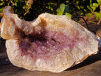 Natural Large Coral Chalcedony Geode with Crystalline Amethyst Centre x 1 From Maintirano, Madagascar