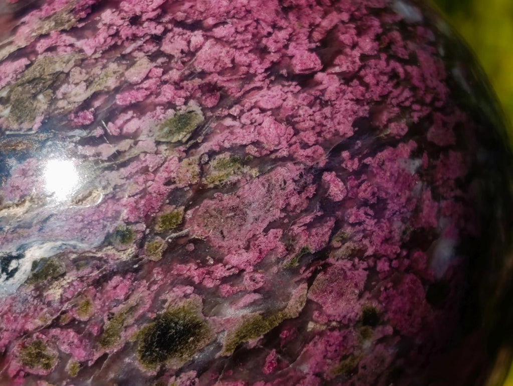 Polished Large Rubellite Pink Tourmaline Sphere in Smokey Quartz and Feldspar Schist x 1 From Madagascar