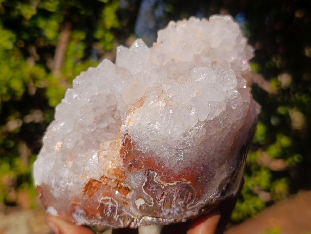 Polished and Natural Large Crystalline Ball Agate Cluster x 1 From Maintirano, Madagascar