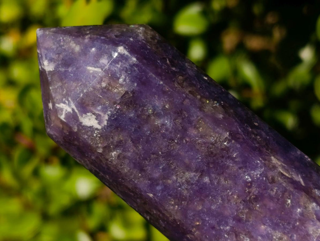 Polished Purple Lepidolite Display Crystal with Pink Tourmaline x 1 From Madagascar