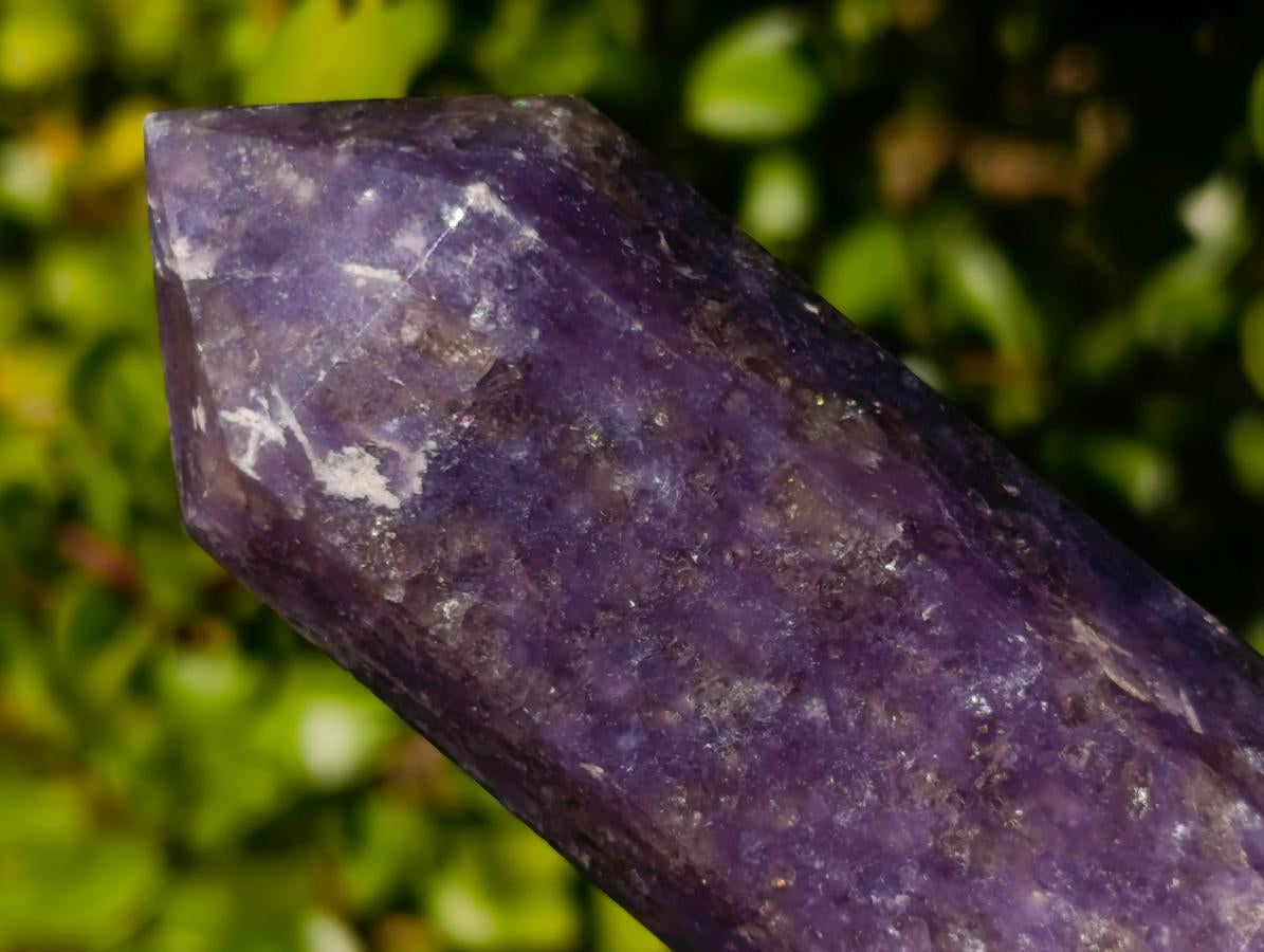 Polished Purple Lepidolite Display Crystal with Pink Tourmaline x 1 From Madagascar