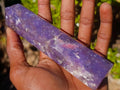 Polished Purple Lepidolite Display Crystal with Pink Tourmaline x 1 From Madagascar