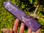 Polished Purple Lepidolite Display Crystal with Pink Tourmaline x 1 From Madagascar