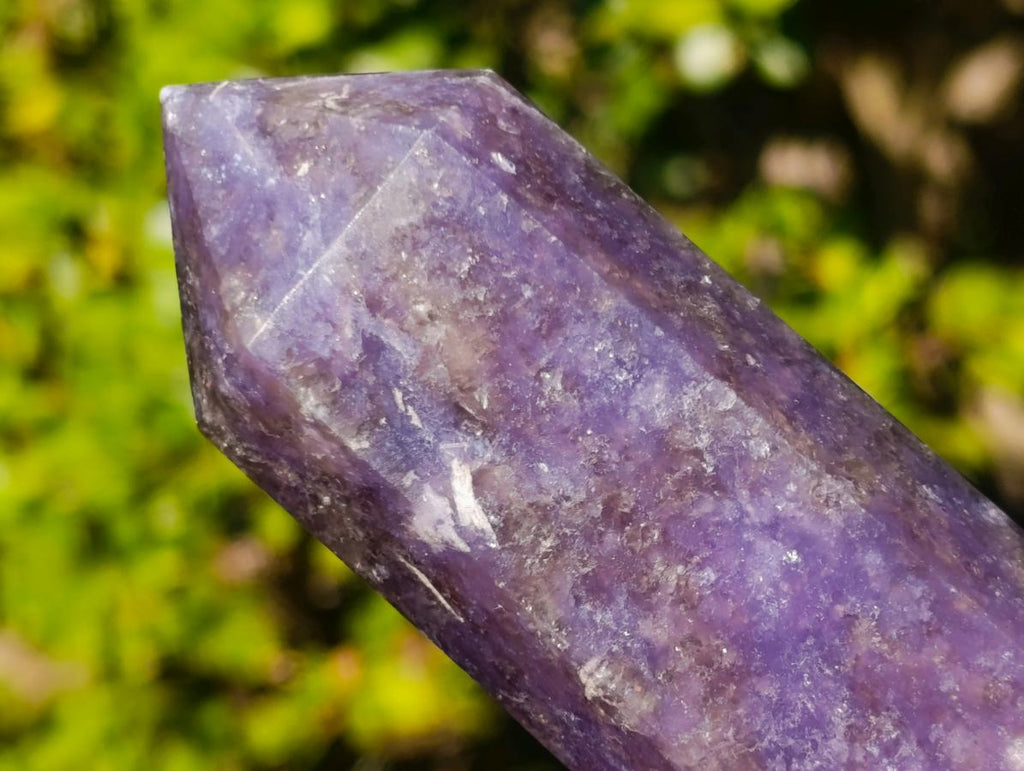 Polished Purple Lepidolite Display Crystal with Pink Tourmaline x 1 From Madagascar