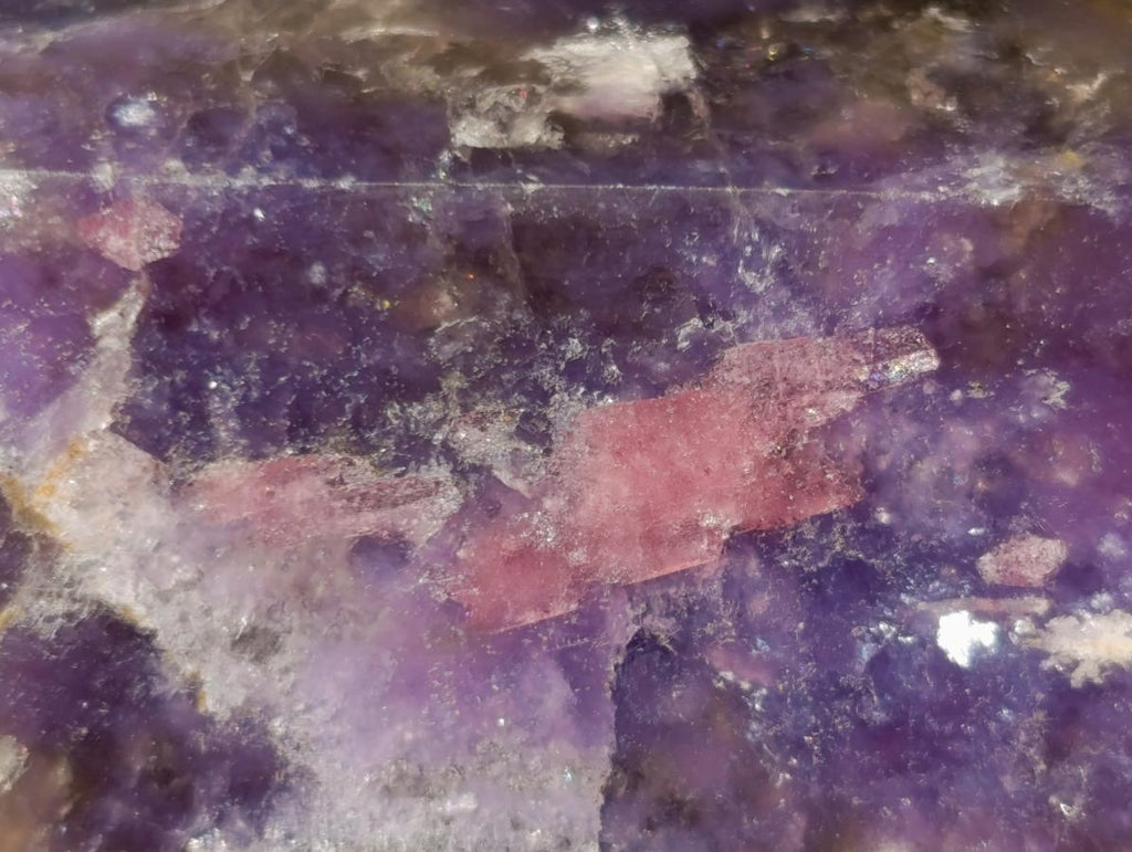 Polished Purple Lepidolite Display Crystal with Pink Tourmaline x 1 From Madagascar
