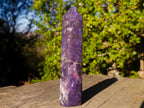 Polished Purple Lepidolite Display Crystal with Pink Tourmaline x 1 From Madagascar