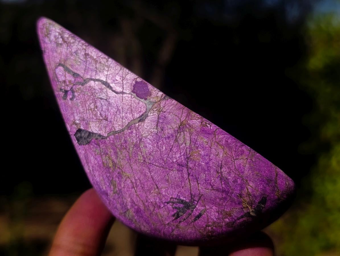 Polished and Natural Silky Metallic Purpurite Free Form x 1 From Erongo, Namibia