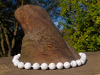 Hand Made Lightning Strike Magnesite Howlite Ball Beaded Necklace x 1 From Zimbabwe