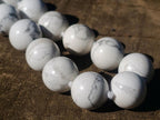 Hand Made Lightning Strike Magnesite Howlite Ball Beaded Necklace x 1 From Zimbabwe