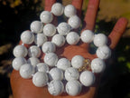 Hand Made Lightning Strike Magnesite Howlite Ball Beaded Necklace x 1 From Zimbabwe