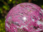 Polished Rubellite Pink Tourmaline Sphere with Wooden Stand x 1 From Madagascar