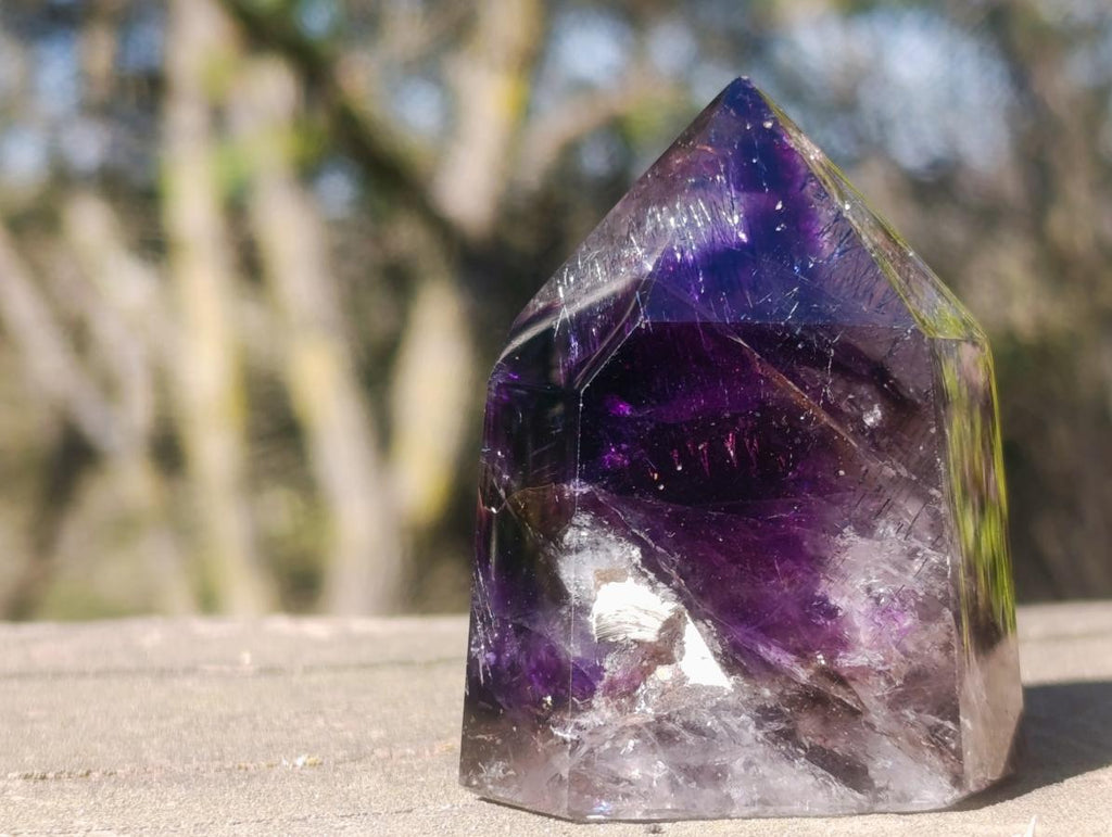 Polished Smokey Amethyst Window Crystal x 1 From Akansobe, Madagascar