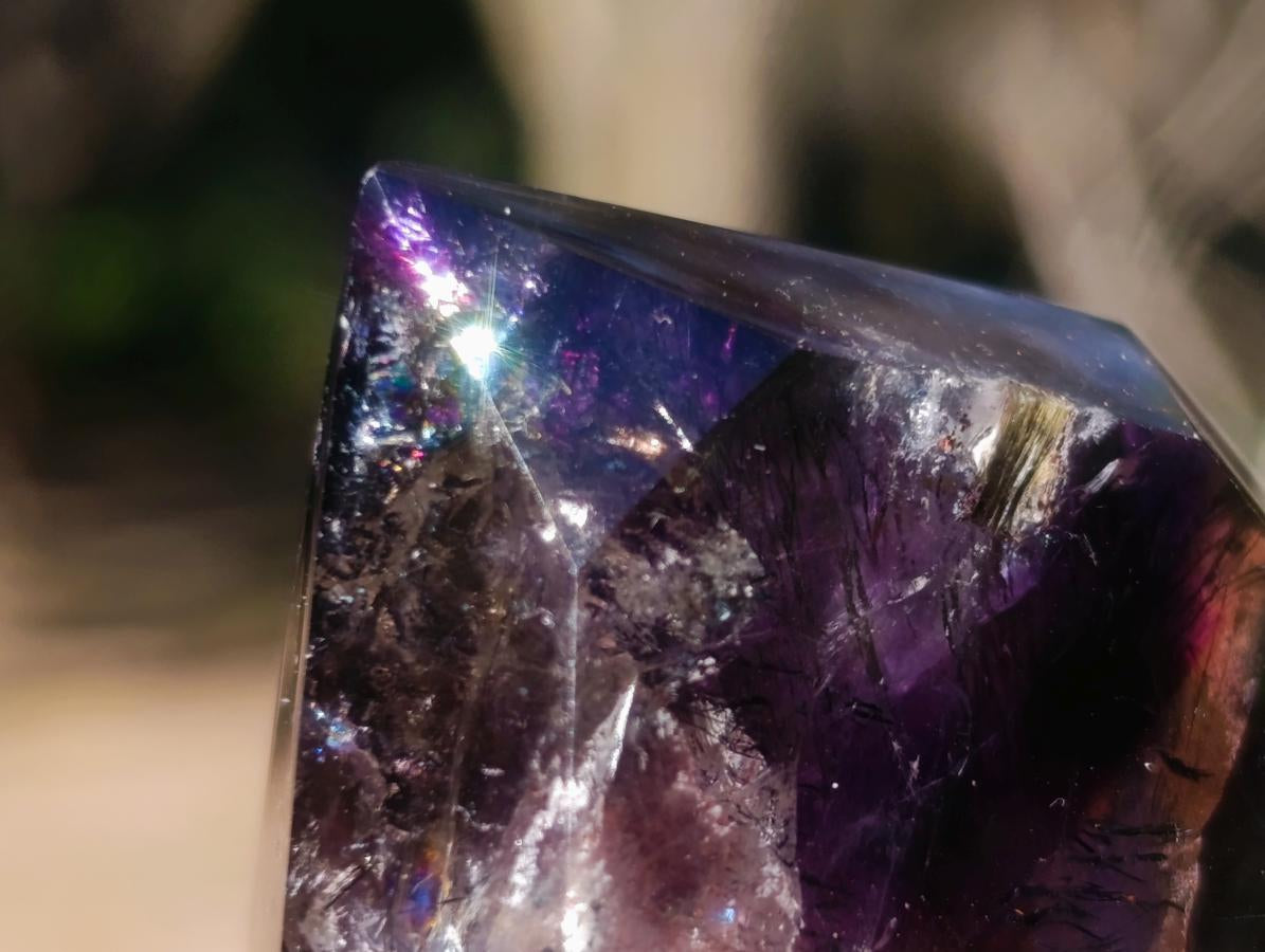 Polished Smokey Amethyst Window Crystal x 1 From Akansobe, Madagascar