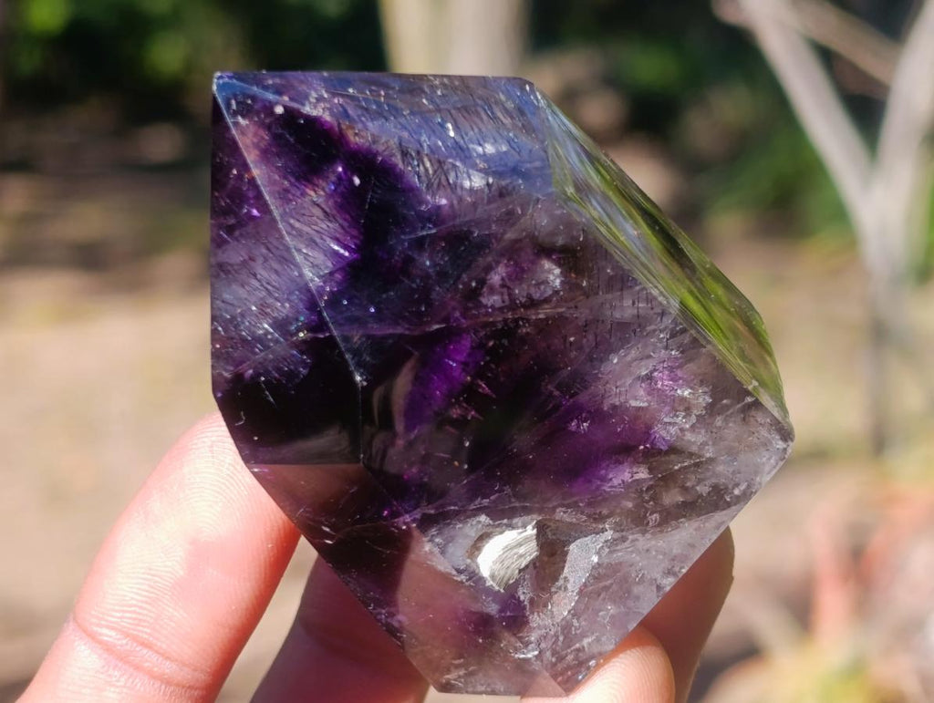 Polished Smokey Amethyst Window Crystal x 1 From Akansobe, Madagascar