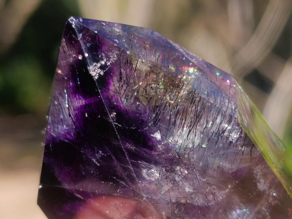 Polished Smokey Amethyst Window Crystal x 1 From Akansobe, Madagascar