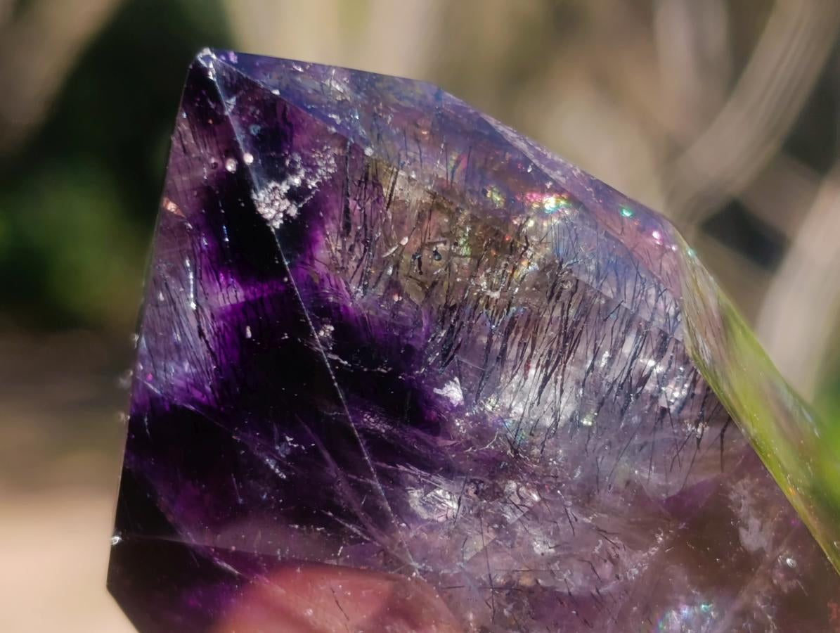 Polished Smokey Amethyst Window Crystal x 1 From Akansobe, Madagascar