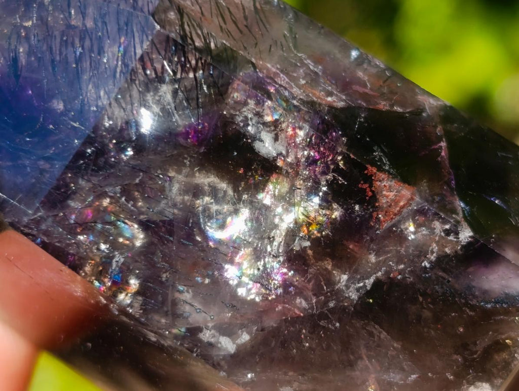 Polished Smokey Amethyst Window Crystal x 1 From Akansobe, Madagascar