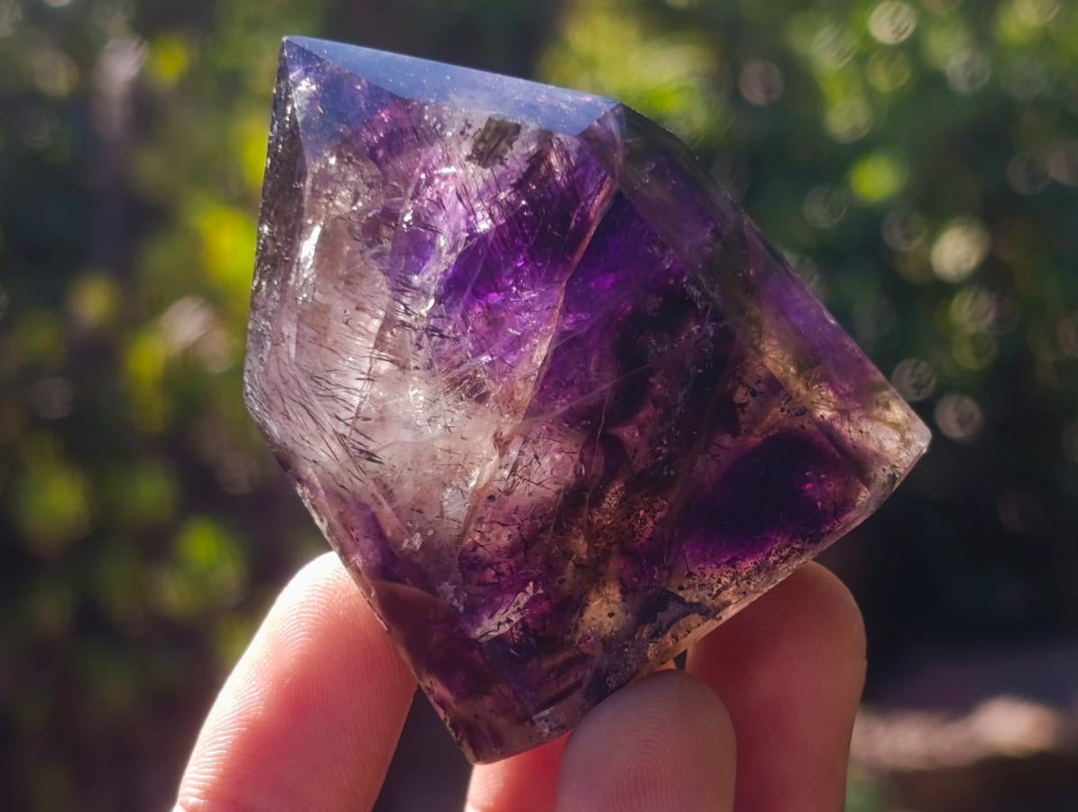 Polished Smokey Amethyst Window Crystal x 1 From Akansobe, Madagascar