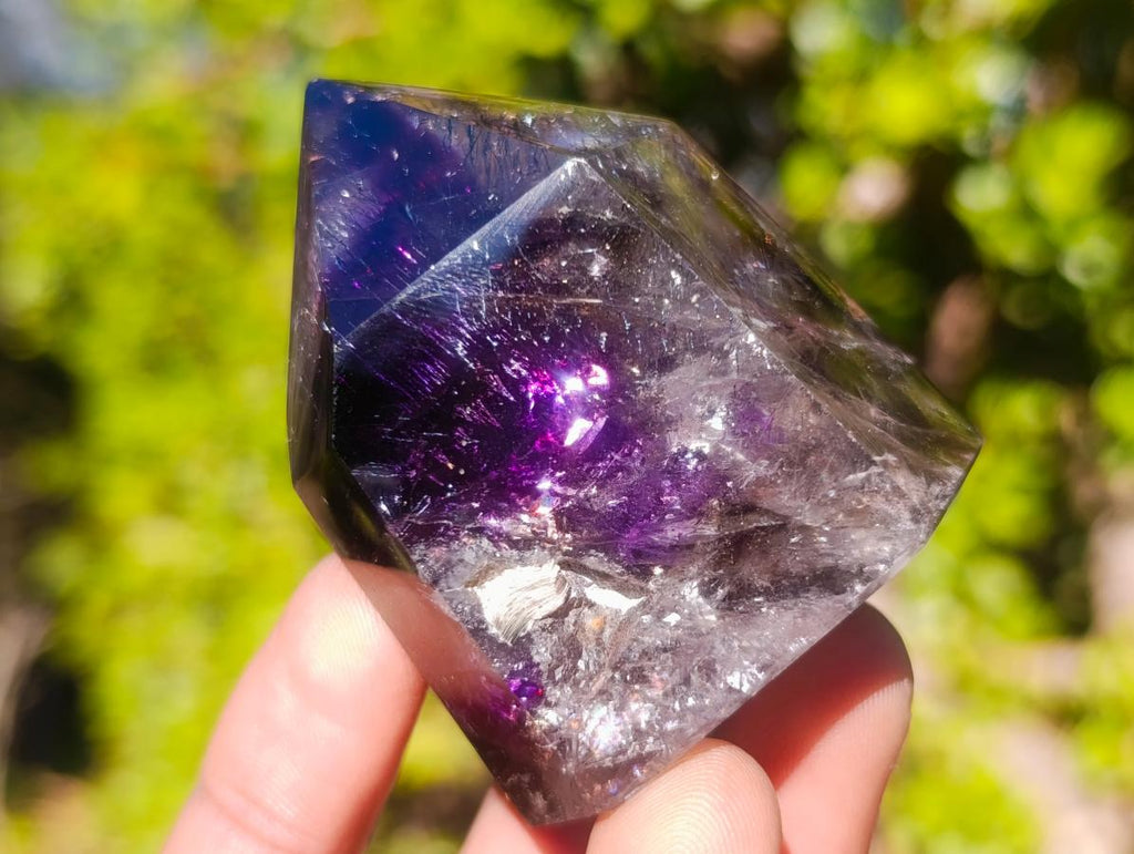 Polished Smokey Amethyst Window Crystal x 1 From Akansobe, Madagascar