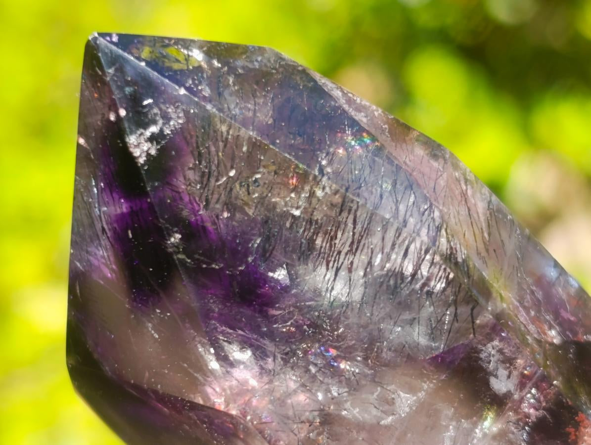Polished Smokey Amethyst Window Crystal x 1 From Akansobe, Madagascar