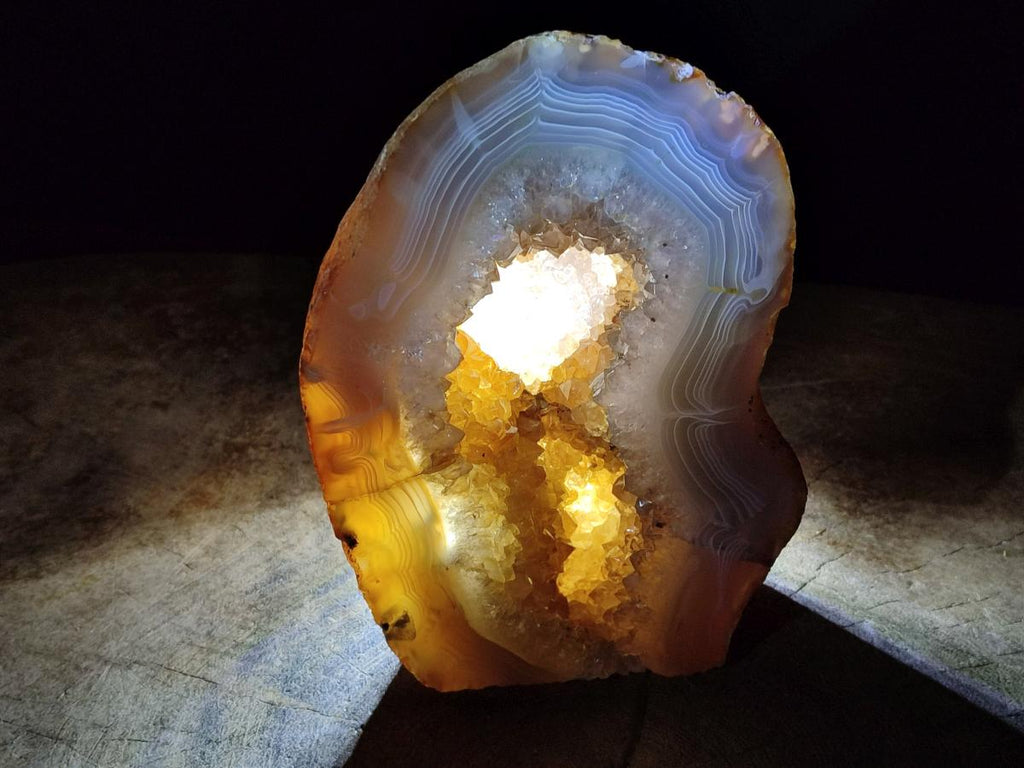 Polished Banded Agate Standing Display Piece x 1 From Maintirano, Madagascar