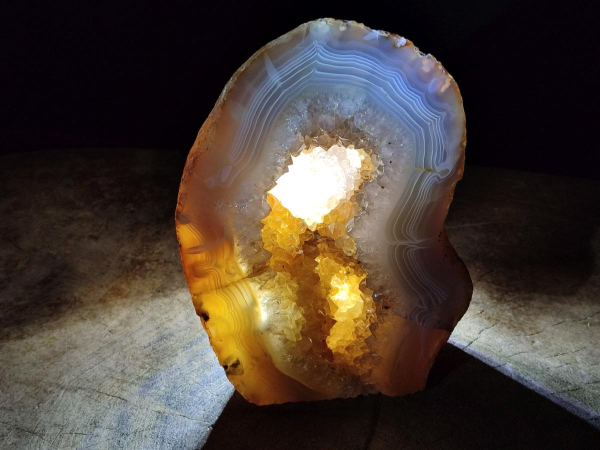 Polished Banded Agate Standing Display Piece x 1 From Maintirano, Madagascar
