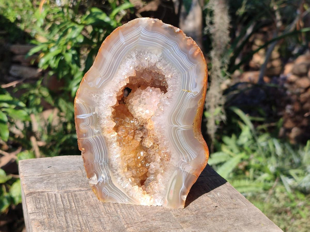 Polished Banded Agate Standing Display Piece x 1 From Maintirano, Madagascar