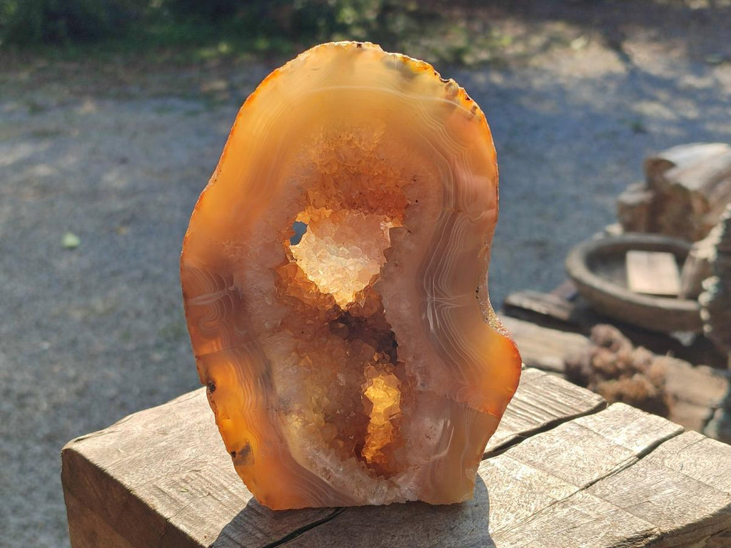 Polished Banded Agate Standing Display Piece x 1 From Maintirano, Madagascar