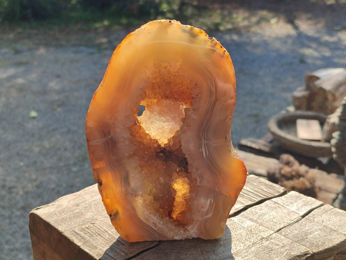 Polished Banded Agate Standing Display Piece x 1 From Maintirano, Madagascar