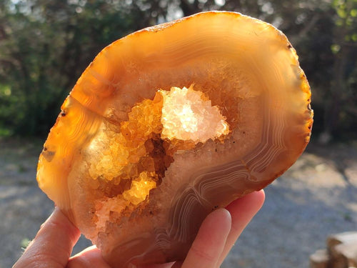 Polished Banded Agate Standing Display Piece x 1 From Maintirano, Madagascar