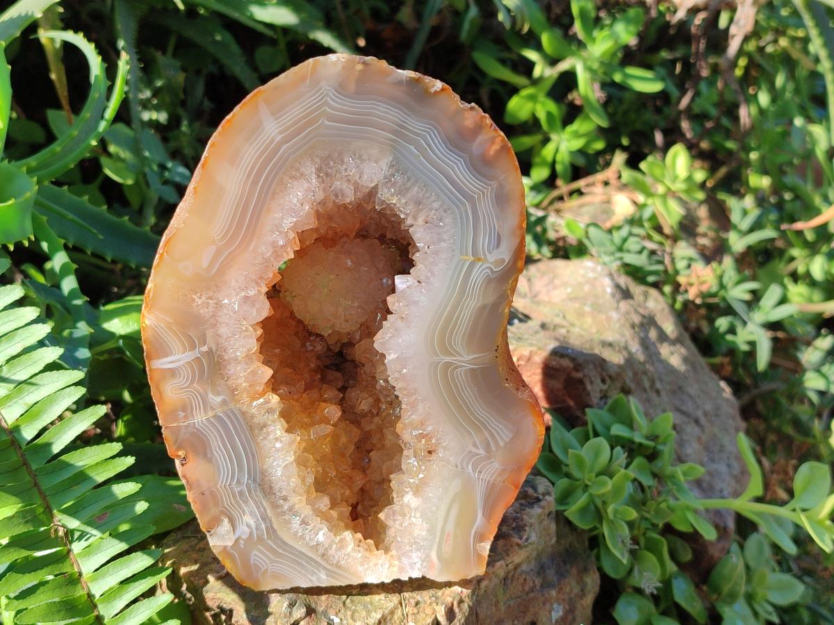 Polished Banded Agate Standing Display Piece x 1 From Maintirano, Madagascar