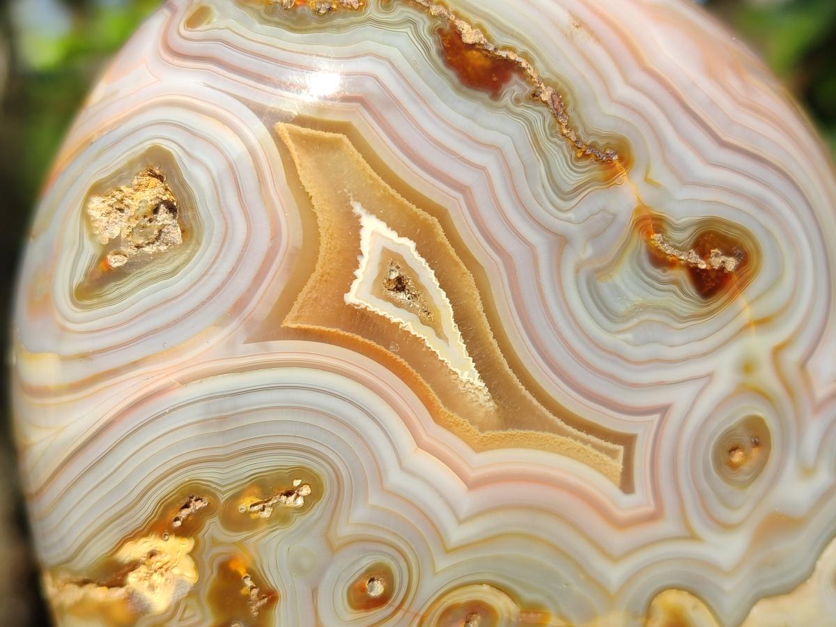 Polished Large Exquisite Agate Gemstone Heart x 1 From Lemur Island, Madagascar