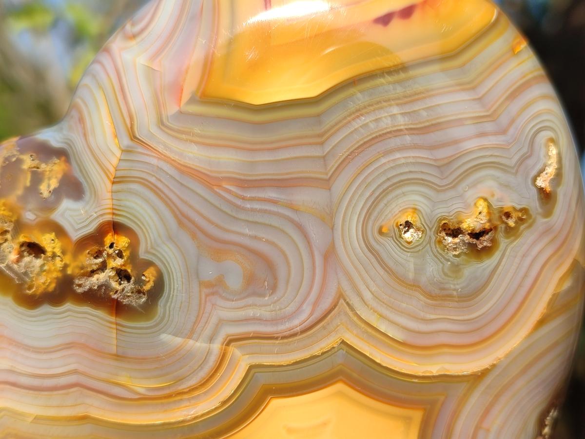 Polished Large Exquisite Agate Gemstone Heart x 1 From Lemur Island, Madagascar