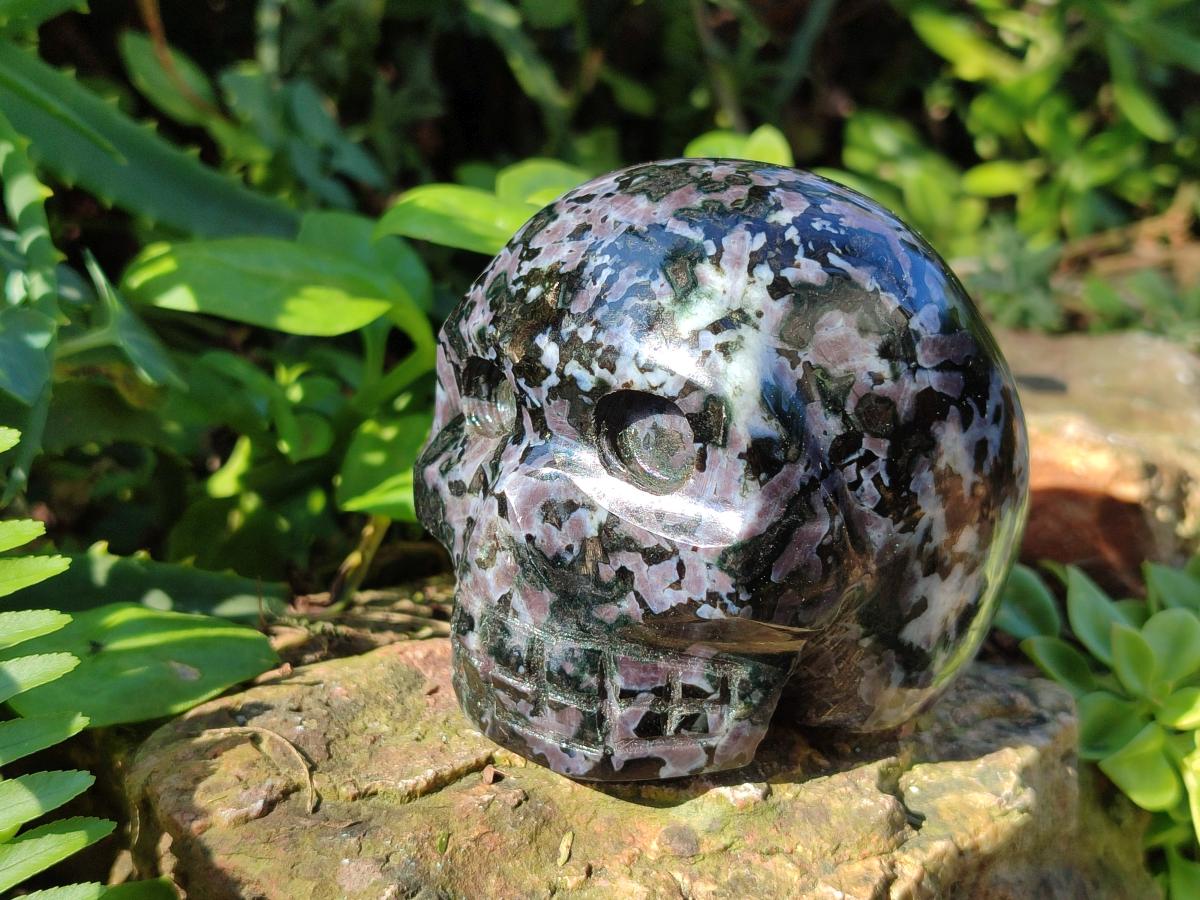 Hand Made Merlinite Gemstone Skull Carving x 1 From Madagascar