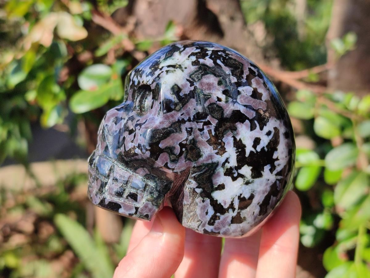 Hand Made Merlinite Gemstone Skull Carving x 1 From Madagascar