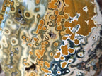 Polished Old School Orbicular Ocean Jasper Standing Display Piece x 1 From Madagascar