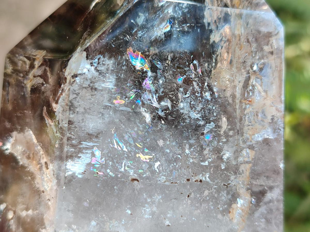 Polished Large Black Cloud Smokey Morion Window Quartz Display Crystal x 1 From Akansobe, Madagascar