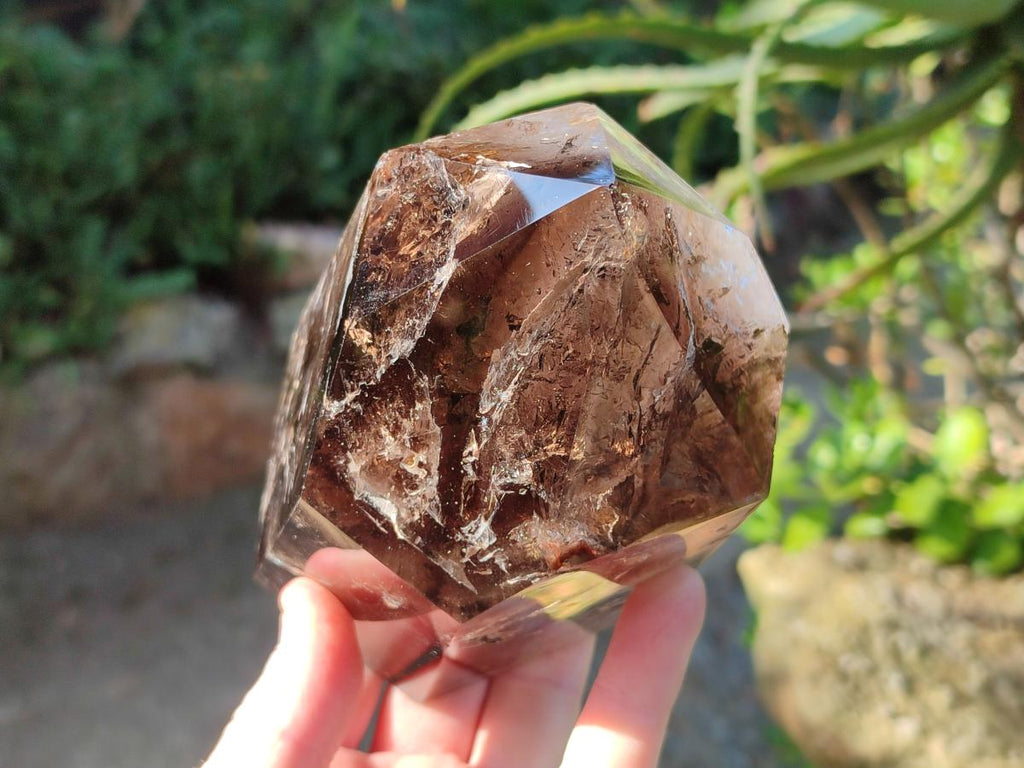 Polished Large Black Cloud Smokey Morion Window Quartz Display Crystal x 1 From Akansobe, Madagascar