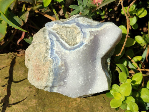 Natural Cabinet Size Blue Lace Agate Specimen with Crystalline Centre x 1 From Nsanje, Malawi