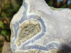 Natural Cabinet Size Blue Lace Agate Specimen with Crystalline Centre x 1 From Nsanje, Malawi