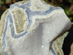 Natural Cabinet Size Blue Lace Agate Specimen with Crystalline Centre x 1 From Nsanje, Malawi
