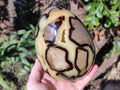 Polished XL Septerye Egg with Yellow Calcite Centre x 1 From Mahajanga, Madagascar