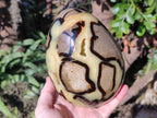 Polished XL Septerye Egg with Yellow Calcite Centre x 1 From Mahajanga, Madagascar